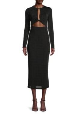 Significant Other Monza Dress Black Cutout Bodycon Stretch Long Sleeve US 2
